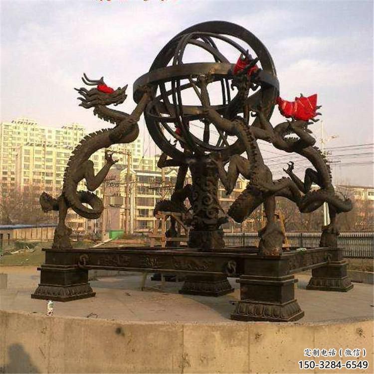 街道地動(dòng)儀雕塑,鍛造景觀雕塑,古銅效果 街道地動(dòng)儀雕塑,鍛造景觀雕塑,古銅效果