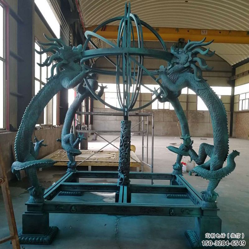 園林地動儀雕塑，噴漆景觀雕塑，烤漆形式