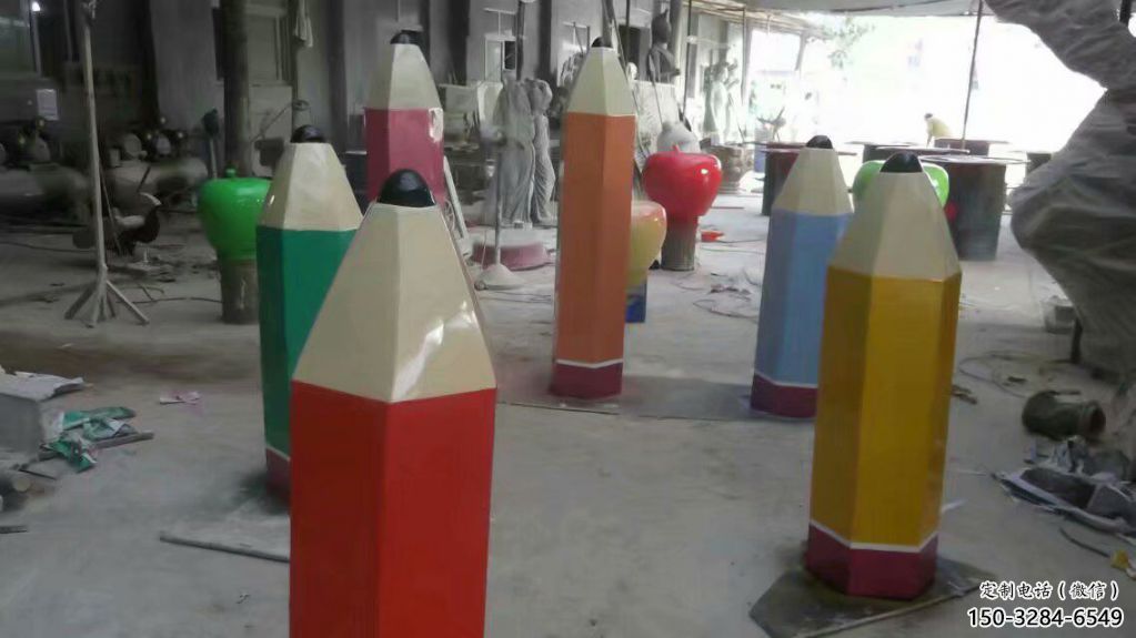 村口鉛筆雕塑 啞光景觀擺件 公園雕塑 村口鉛筆雕塑 啞光景觀擺件 公園雕塑