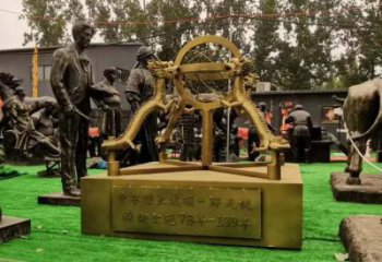 景區地動儀雕塑，鍍金歐式雕塑，鐵藝材質