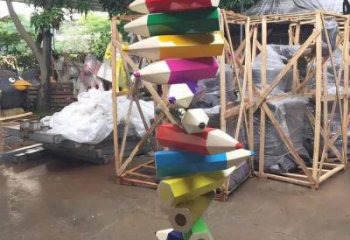 博物館鉛筆雕塑 電鍍現(xiàn)代小品 公園雕塑