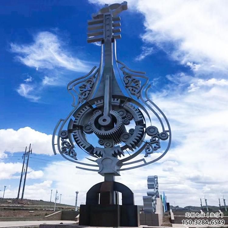 噴漆吉他雕塑 中式村口小品 草地雕塑 噴漆吉他雕塑 中式村口小品 草地雕塑