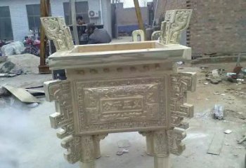 草地福鼎雕塑 現(xiàn)代校園小品 大型雕塑