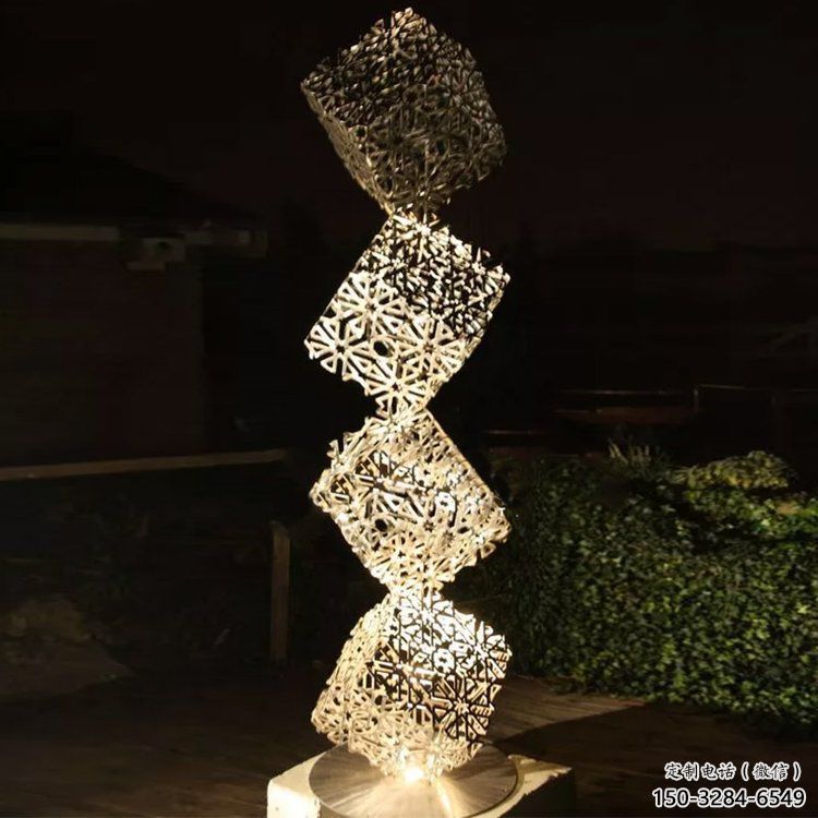 村口積木雕塑 啞光景觀擺件 公園雕塑 村口積木雕塑 啞光景觀擺件 公園雕塑