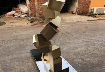 大型魔方雕塑 鍛造發(fā)光小品 房地產(chǎn)雕塑