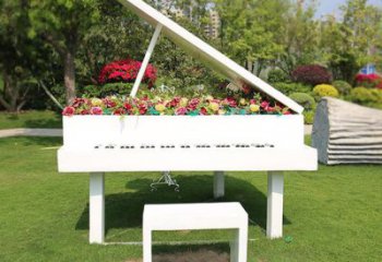 公園鋼琴雕塑 鏡面公園擺件 景觀雕塑