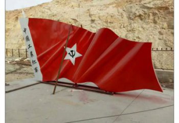 景區國旗雕塑,戶外革命雕塑,鐵藝材質