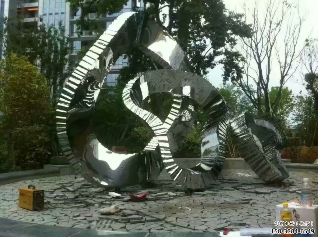 大型飄帶雕塑 歐式步行街擺件 彩繪雕塑 大型飄帶雕塑 歐式步行街擺件 彩繪雕塑