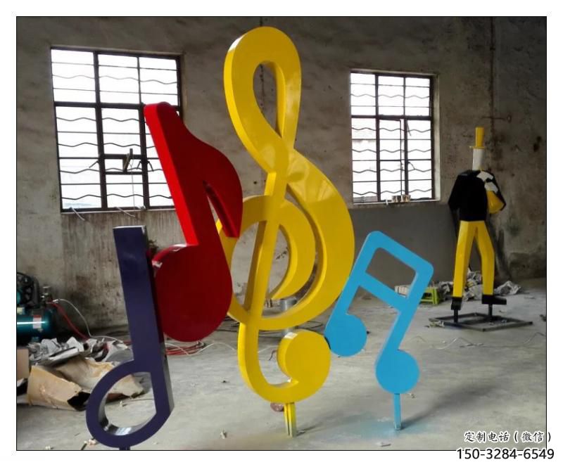 別墅區(qū)音符雕塑 大型別墅區(qū)擺件 剪影雕塑