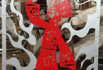 博物館臉譜雕塑 電鍍現(xiàn)代小品 公園雕塑