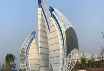 戶外帆船雕塑，鍍金歐式雕塑，鍍金工藝