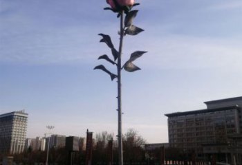 玫瑰雕塑 景觀美陳花朵雕塑 噴漆雕塑