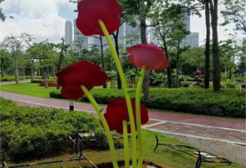 農村玫瑰雕塑 抽象藝術擺件 烤漆雕塑