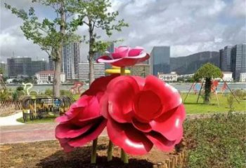 水景玫瑰雕塑 彩繪剪紙花朵雕塑 現代雕塑