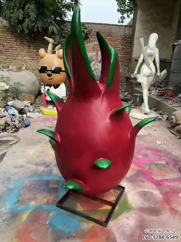 店門口火龍果雕塑 創意景觀雕塑 仿真擺件 店門口火龍果雕塑 創意景觀雕塑 仿真擺件