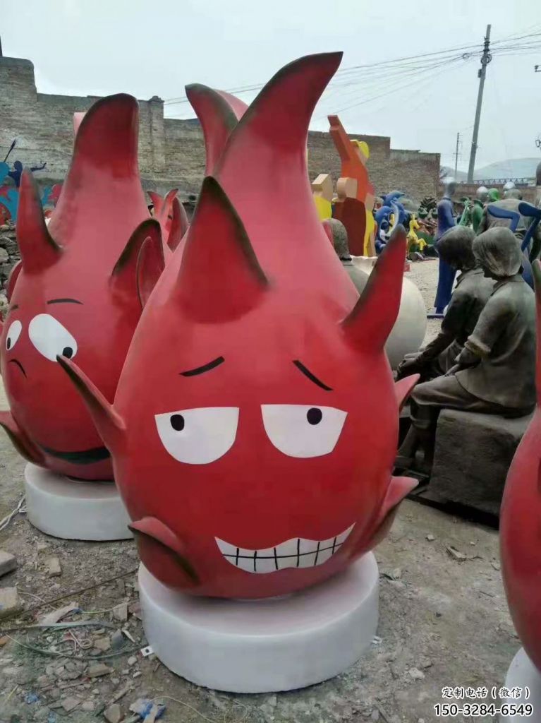 廣場火龍果雕塑 公園仿真雕塑 抽象擺件 廣場火龍果雕塑 公園仿真雕塑 抽象擺件