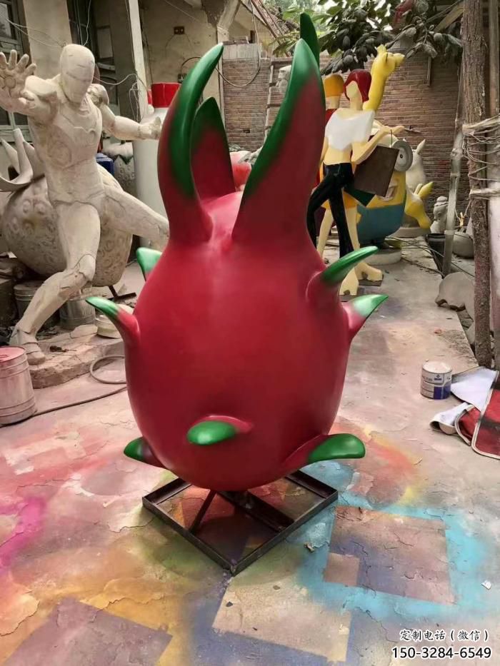 鏤空火龍果雕塑 廣場水果雕塑 門口小品 鏤空火龍果雕塑 廣場水果雕塑 門口小品