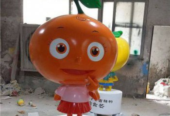 烤漆橙子雕塑 鋼管景觀水果雕塑 室內雕塑