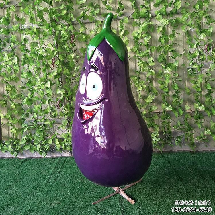 仿真茄子雕塑 庭院彩繪雕塑 田間小品 仿真茄子雕塑 庭院彩繪雕塑 田間小品