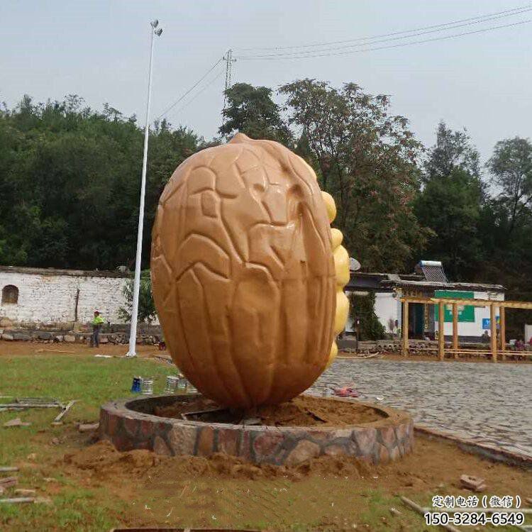 大型核桃雕塑 商業街廣場雕塑 古銅色擺件 大型核桃雕塑 商業街廣場雕塑 古銅色擺件