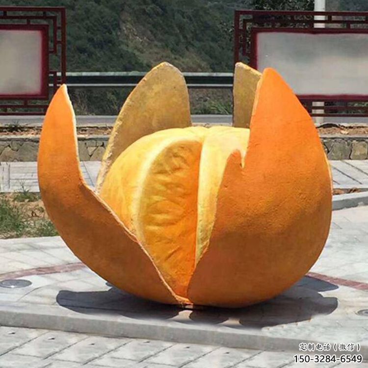 檸檬雕塑，水果仿真擺件，公園廣場雕塑 (5)