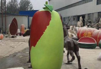 創(chuàng)意紅棗雕塑 啞光景觀水果雕塑 公園雕塑