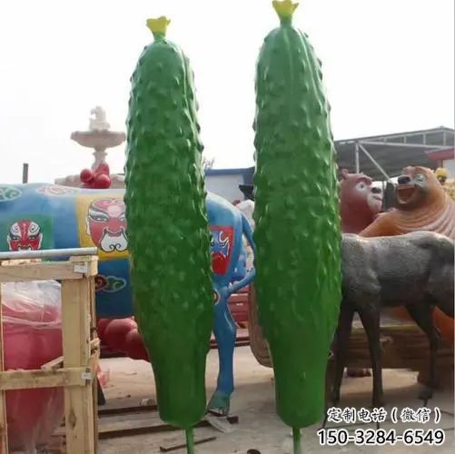 田間苦瓜雕塑 彩繪仿真雕塑 園林擺件 田間苦瓜雕塑 彩繪仿真雕塑 園林擺件