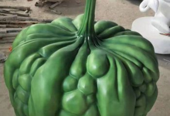 農(nóng)村苦瓜雕塑 抽象藝術(shù)蔬菜雕塑 烤漆瓜果雕塑