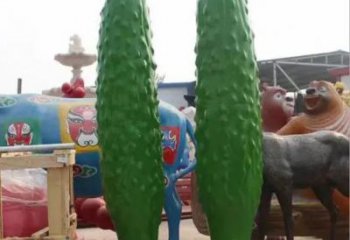 田間苦瓜雕塑 彩繪仿真雕塑 園林?jǐn)[件