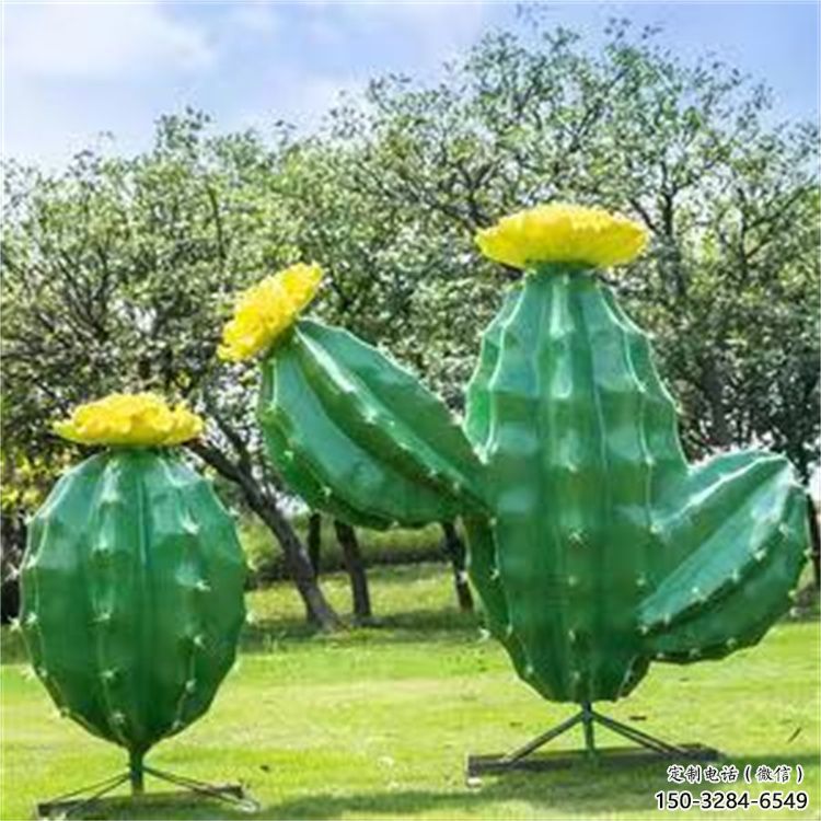 仙人掌雕塑 仿真景觀植物雕塑 烤漆花卉雕塑 仙人掌雕塑 仿真景觀植物雕塑 烤漆花卉雕塑