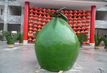 大門口柚子雕塑 發(fā)光公園果蔬雕塑 仿真水果雕塑