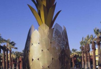 商業(yè)街菠蘿雕塑 烤漆果蔬雕塑 彩繪水果雕塑