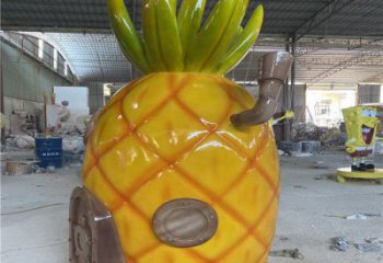 商業(yè)街菠蘿雕塑 售樓處雕塑 果蔬擺件