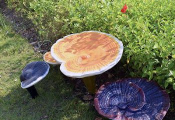 農村靈芝雕塑 抽象藝術植物雕塑 烤漆果蔬雕塑