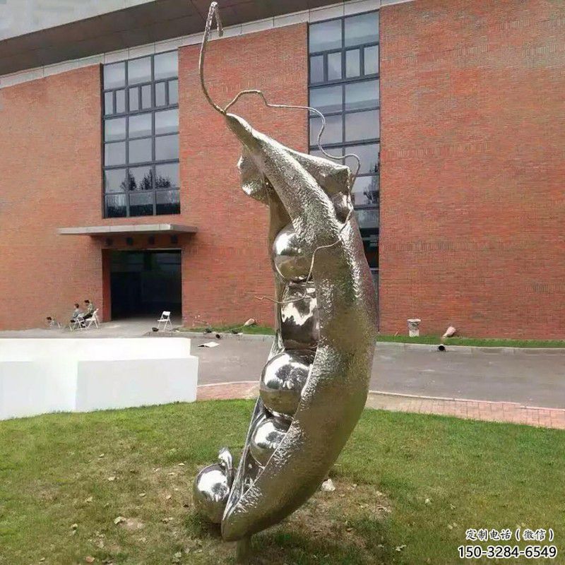 不銹鋼豆角雕塑 商業街仿真雕塑 果蔬擺件 不銹鋼豆角雕塑 商業街仿真雕塑 果蔬擺件