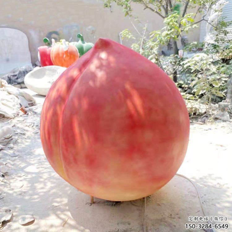 商業街水蜜桃雕塑 烤漆果蔬雕塑 彩繪水果雕塑 商業街水蜜桃雕塑 烤漆果蔬雕塑 彩繪水果雕塑