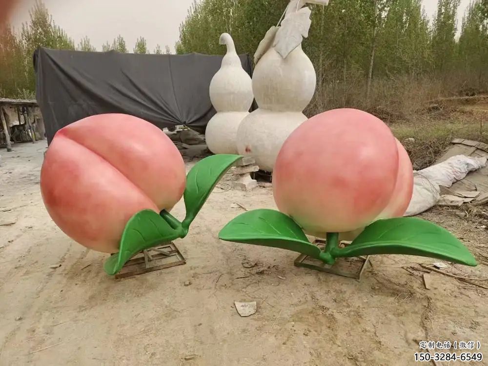 玻璃鋼水蜜桃雕塑 抽象藝術水果雕塑 烤漆果蔬雕塑 玻璃鋼水蜜桃雕塑 抽象藝術水果雕塑 烤漆果蔬雕塑