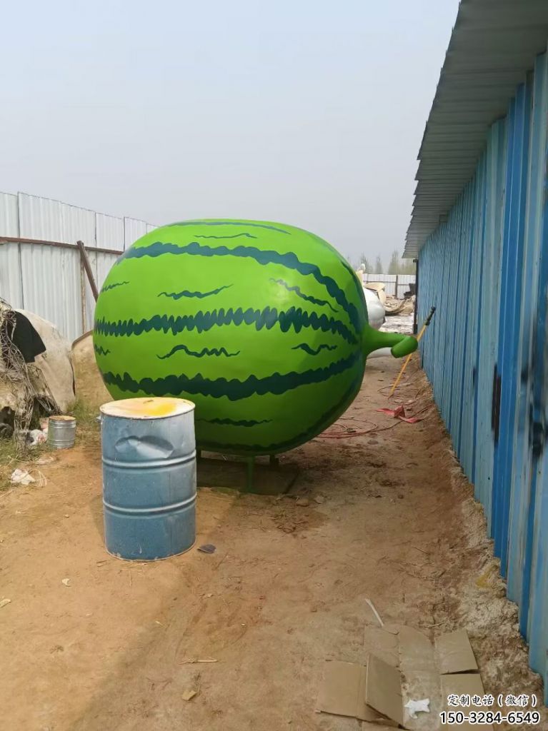 仿真西瓜雕塑 店門口園林雕塑 果蔬小品 仿真西瓜雕塑 店門口園林雕塑 果蔬小品