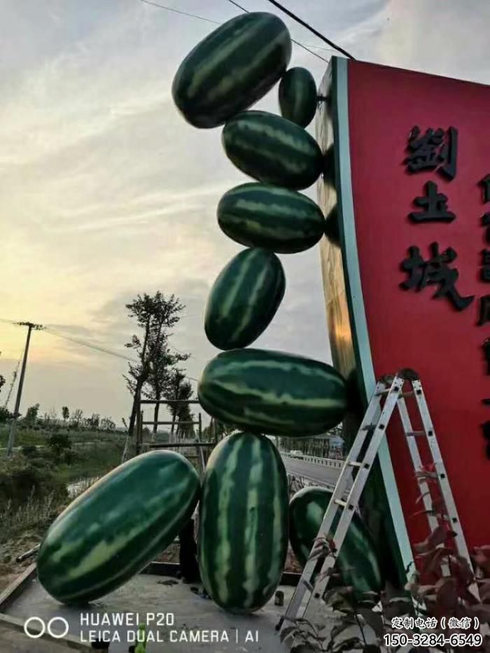 農村西瓜雕塑 抽象藝術水果雕塑 烤漆果蔬雕塑 農村西瓜雕塑 抽象藝術水果雕塑 烤漆果蔬雕塑