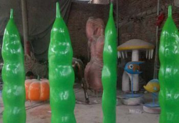 廣場(chǎng)豆角雕塑廠家 抽象果蔬雕塑 烤漆蔬菜雕塑