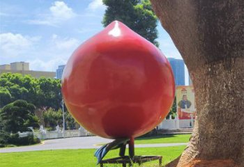 大型水蜜桃雕塑 歐式步行街水果雕塑 彩繪果蔬雕塑