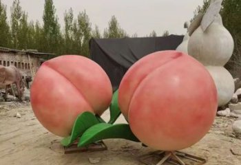 房地產(chǎn)水蜜桃雕塑 現(xiàn)代景觀水果雕塑 幾何果蔬雕塑