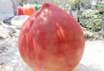 廣場水蜜桃雕塑 抽象果蔬雕塑 烤漆水果雕塑