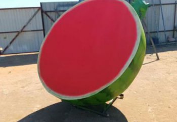 抽象西瓜雕塑 店門口彩繪雕塑 步行街擺件