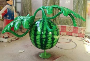 室內西瓜雕塑 仿真景觀水果雕塑 大型果蔬雕塑