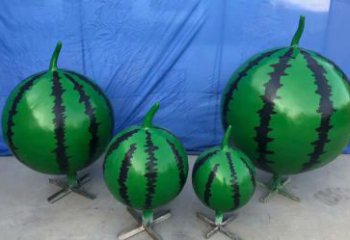 庭院西瓜雕塑 公園草地果蔬雕塑 鍛造水果雕塑