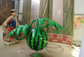 西瓜雕塑 景觀(guān)美陳果蔬雕塑 噴漆水果雕塑