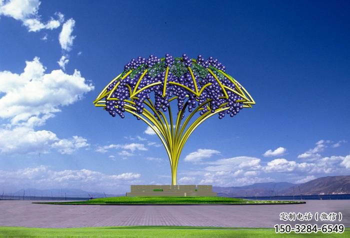 廣場葡萄雕塑 抽象果蔬雕塑 烤漆水果雕塑 廣場葡萄雕塑 抽象果蔬雕塑 烤漆水果雕塑