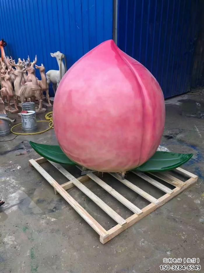 彩繪桃子雕塑 仿真雕塑 步行街擺件 彩繪桃子雕塑 仿真雕塑 步行街擺件