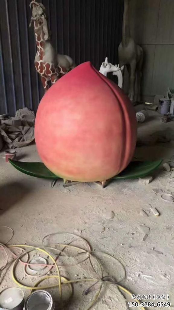 抽象桃子雕塑 店門口彩繪雕塑 步行街?jǐn)[件 抽象桃子雕塑 店門口彩繪雕塑 步行街?jǐn)[件